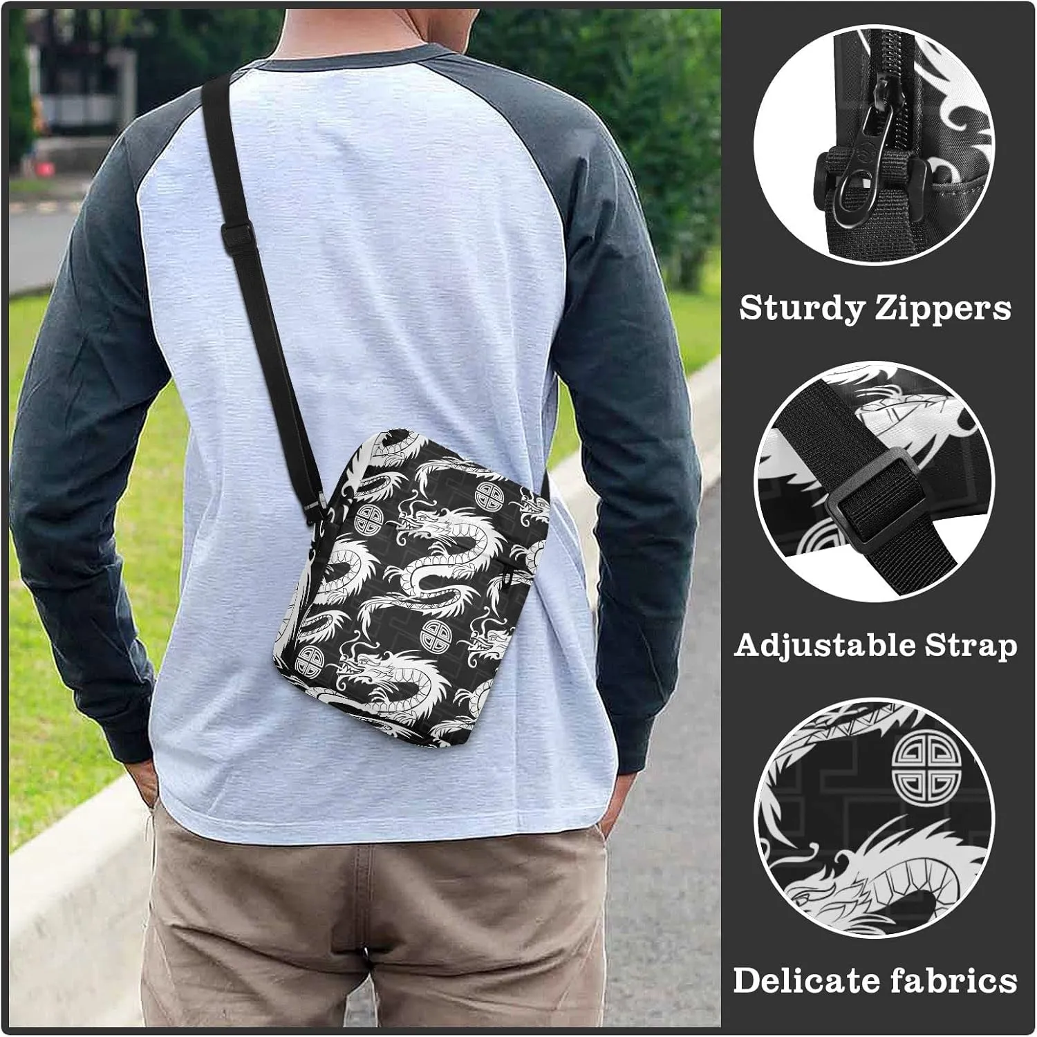 Oyihfvs Messenger Bag, Men's Crossbody Bag, Women's Crossbody Bag with Adjustable Strap