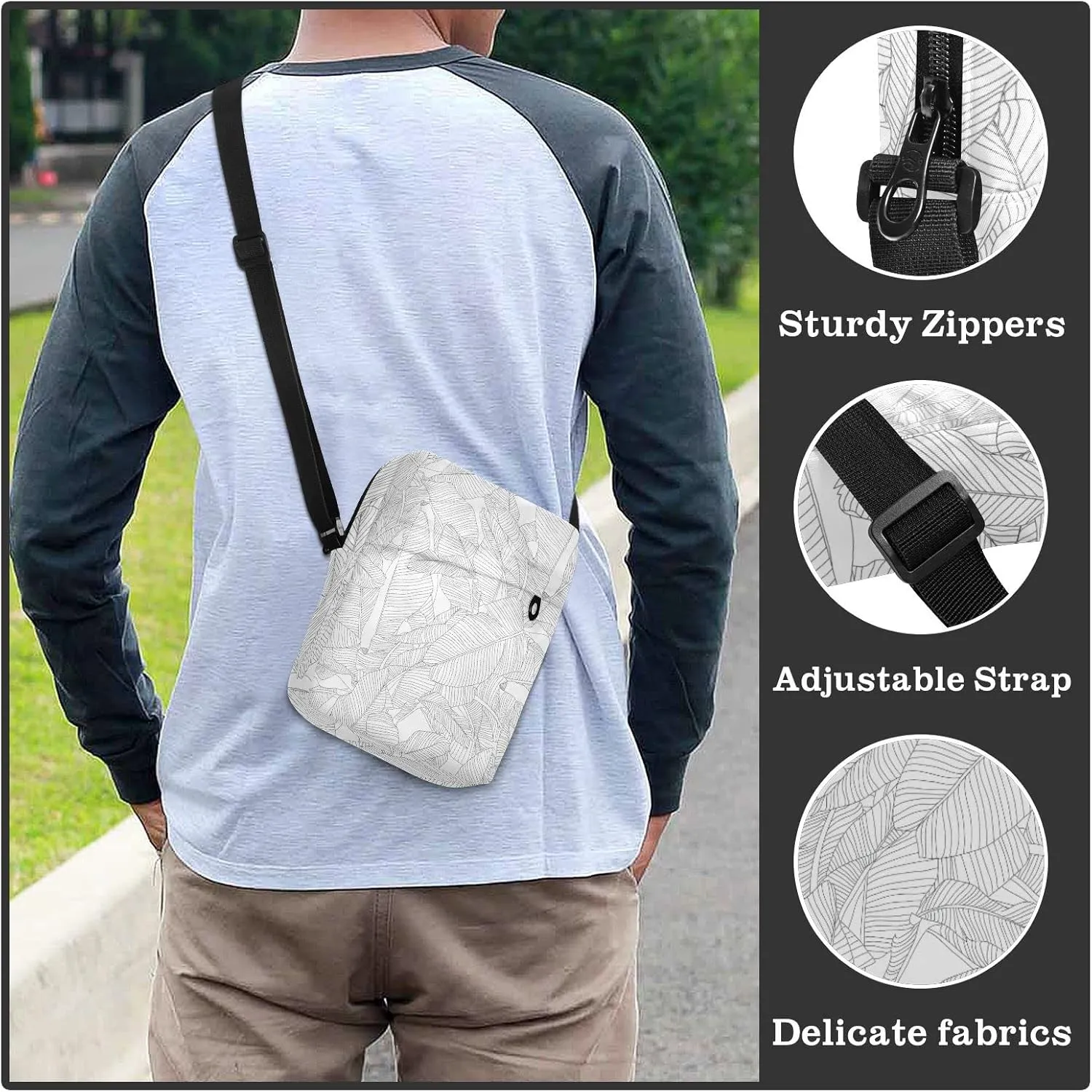Oyihfvs Messenger Bag, Men's Crossbody Bag, Women's Crossbody Bag with Adjustable Strap