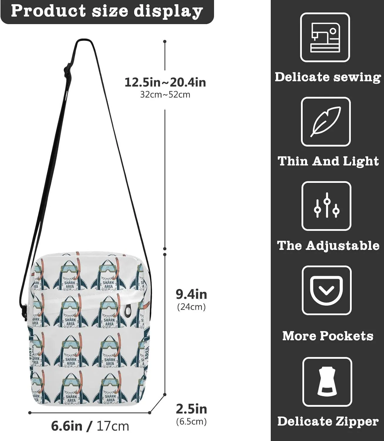 Oyihfvs Messenger Bag, Men's Crossbody Bag, Women's Crossbody Bag with Adjustable Strap