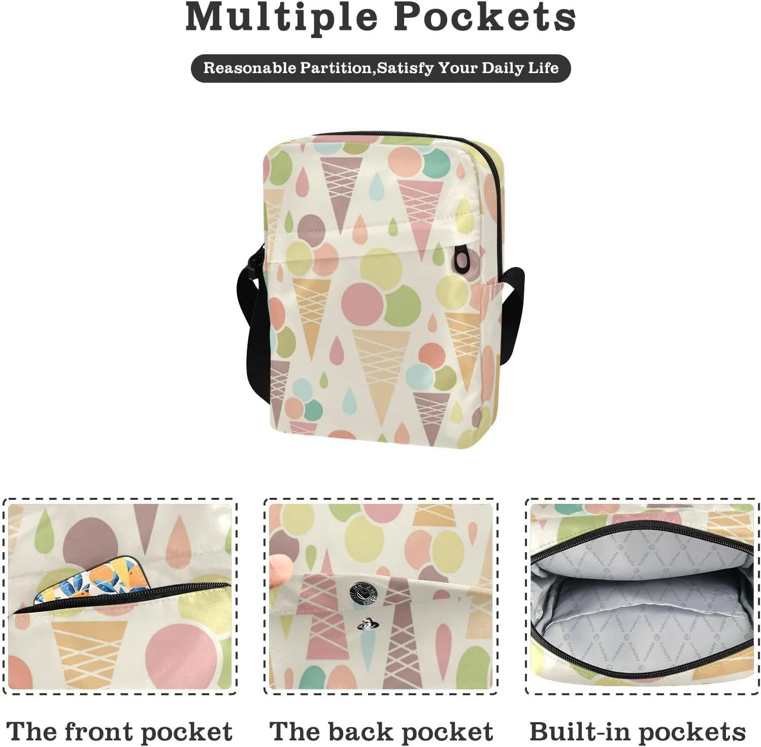 Oyihfvs Messenger Bag, Men's Crossbody Bag, Women's Crossbody Bag with Adjustable Strap