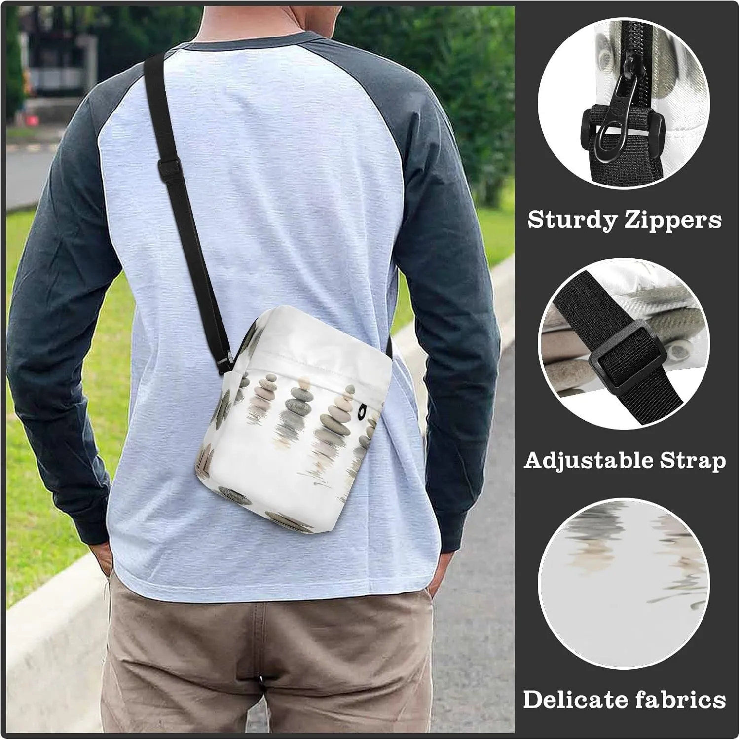 Oyihfvs Messenger Bag, Men's Crossbody Bag, Women's Crossbody Bag with Adjustable Strap