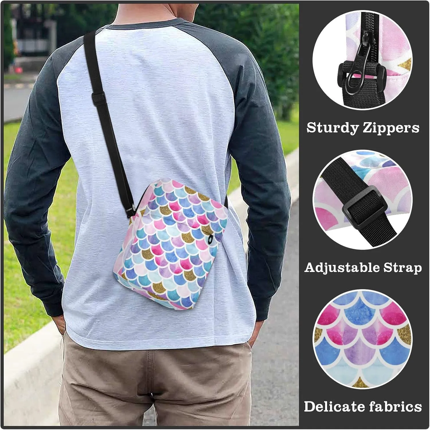 Oyihfvs Messenger Bag, Men's Crossbody Bag, Women's Crossbody Bag with Adjustable Strap