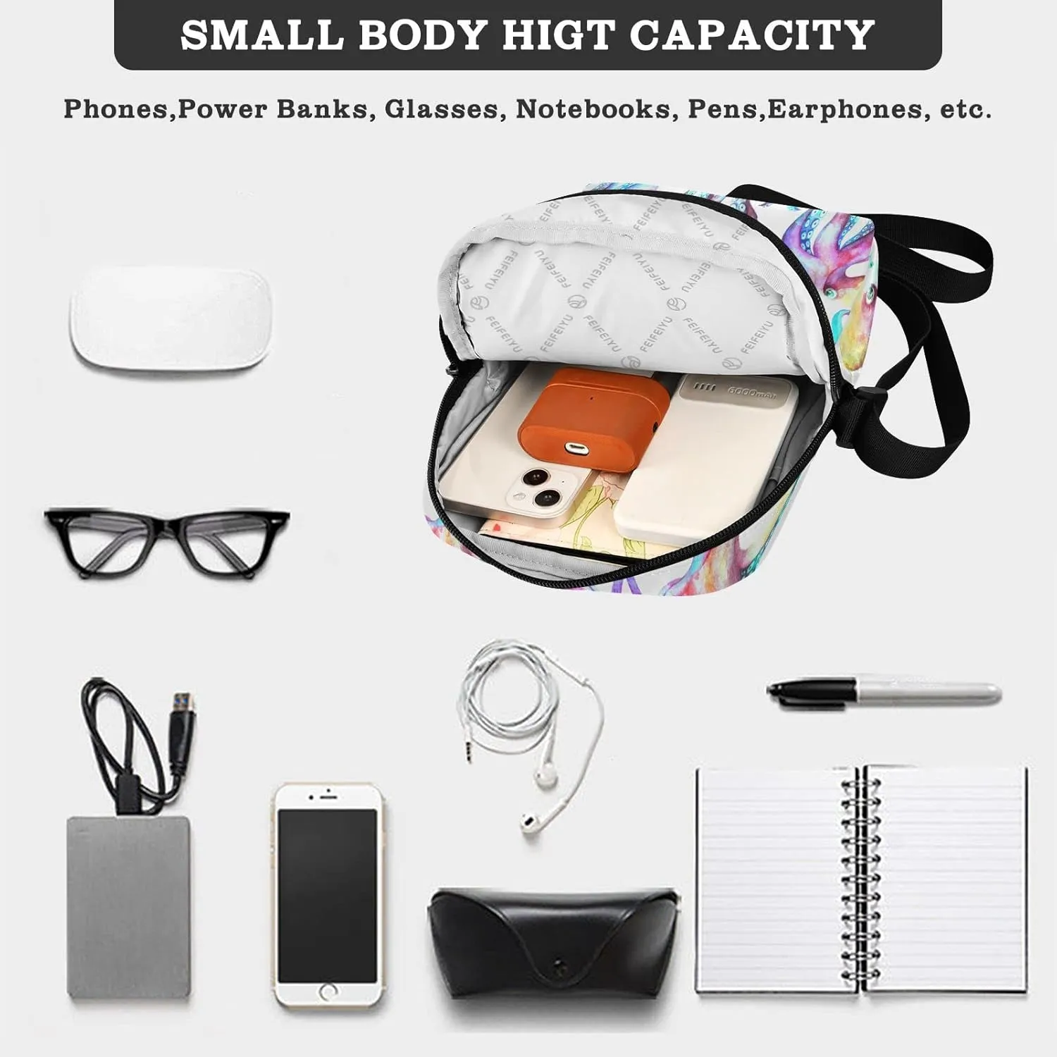 Oyihfvs Messenger Bag, Men's Crossbody Bag, Women's Crossbody Bag with Adjustable Strap