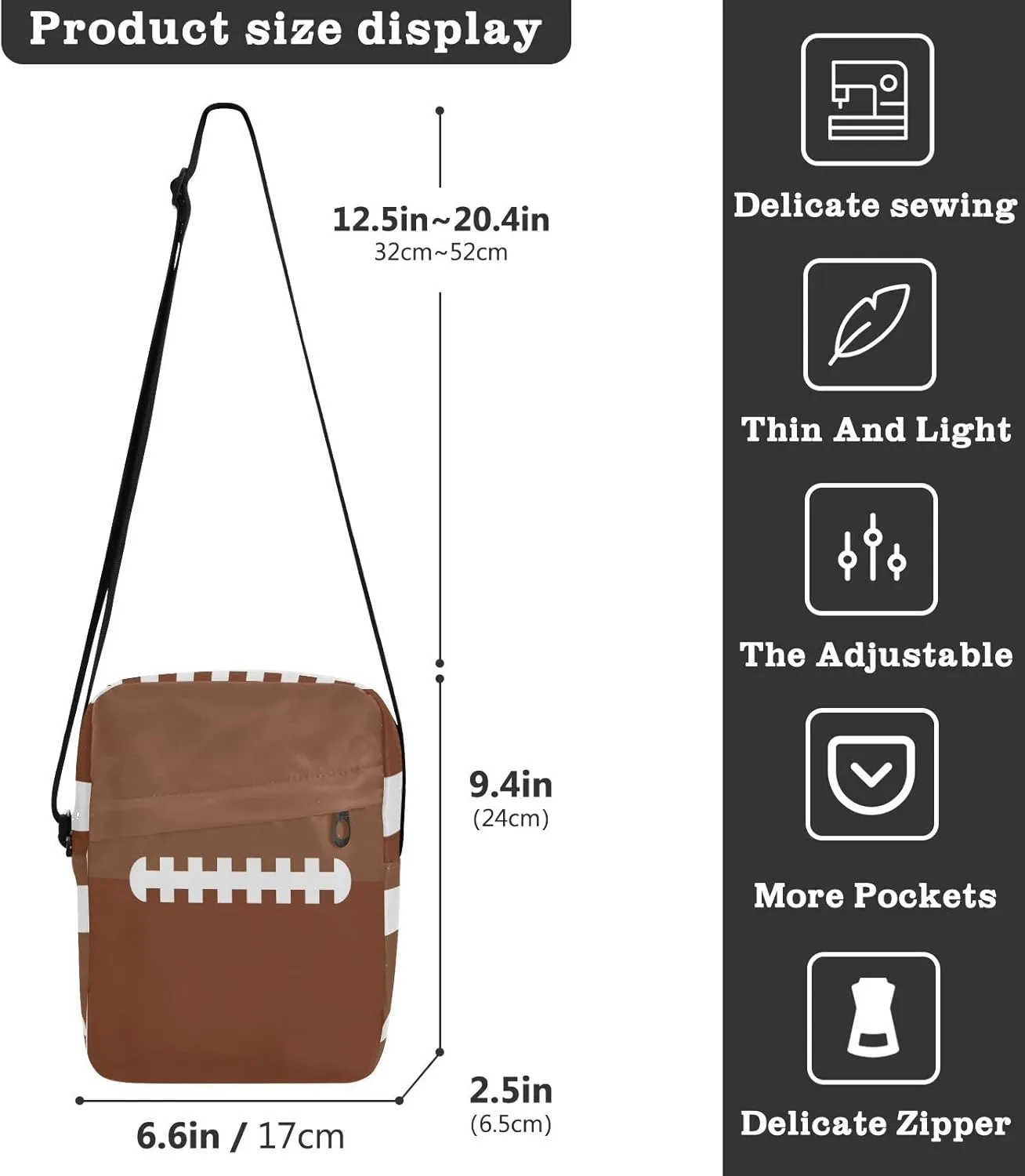 Oyihfvs Messenger Bag, Men's Crossbody Bag, Women's Crossbody Bag with Adjustable Strap