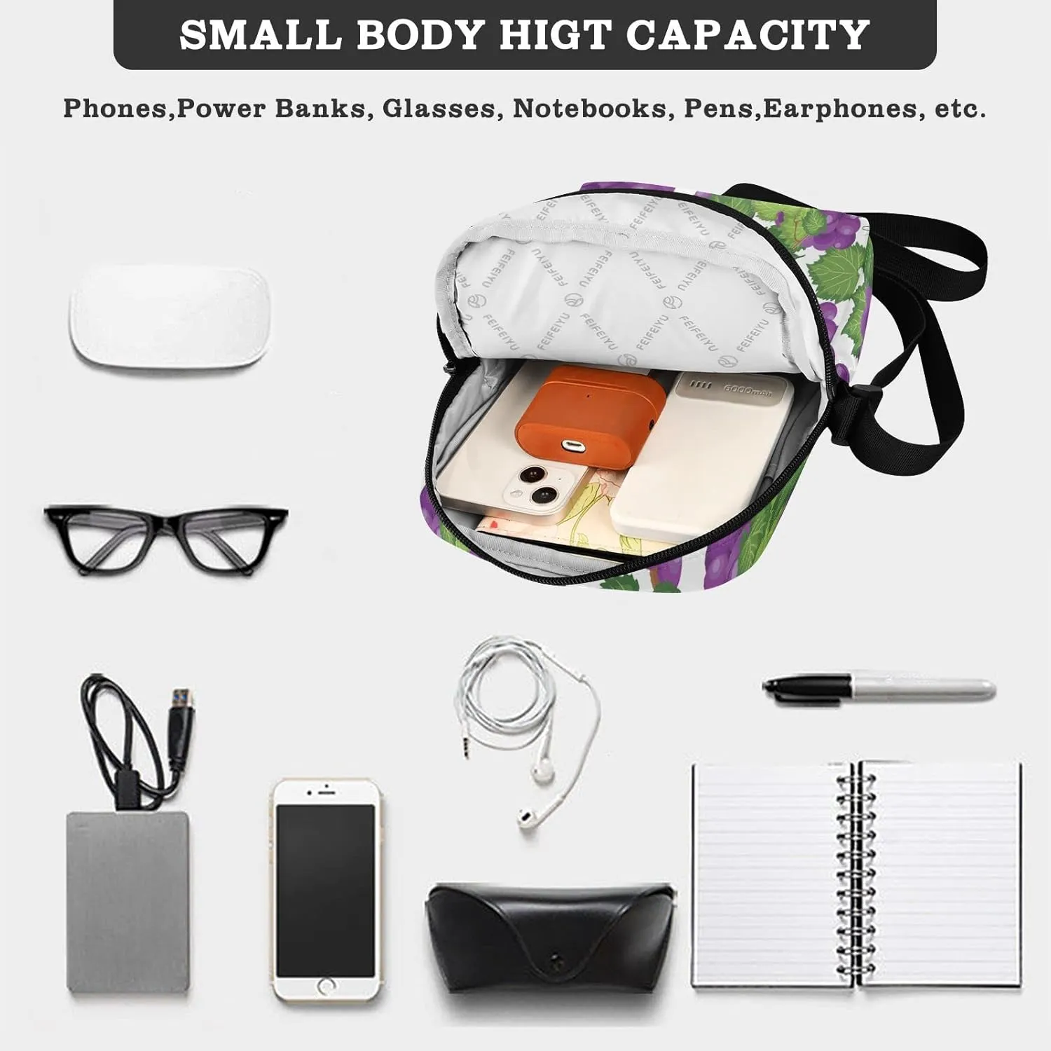 Oyihfvs Messenger Bag, Men's Crossbody Bag, Women's Crossbody Bag with Adjustable Strap