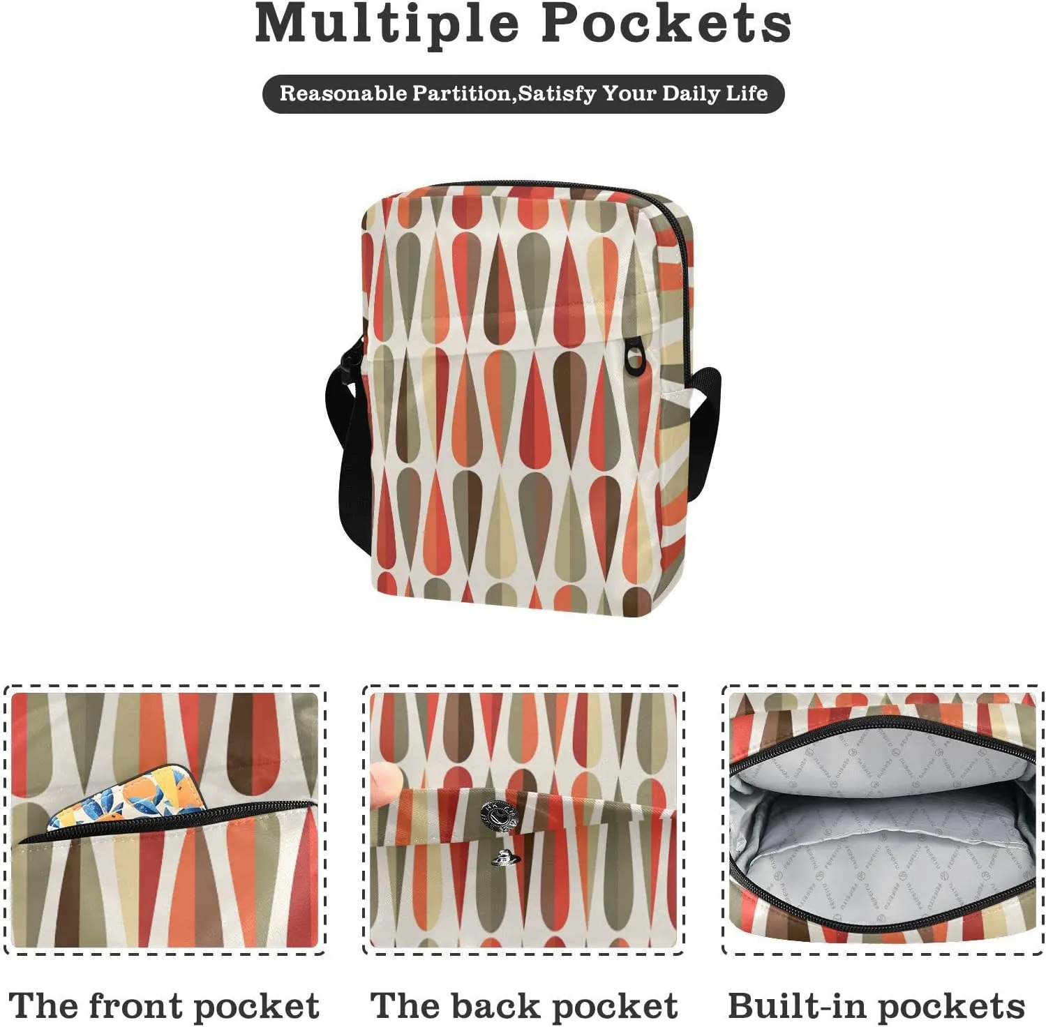 Oyihfvs Messenger Bag, Men's Crossbody Bag, Women's Crossbody Bag with Adjustable Strap