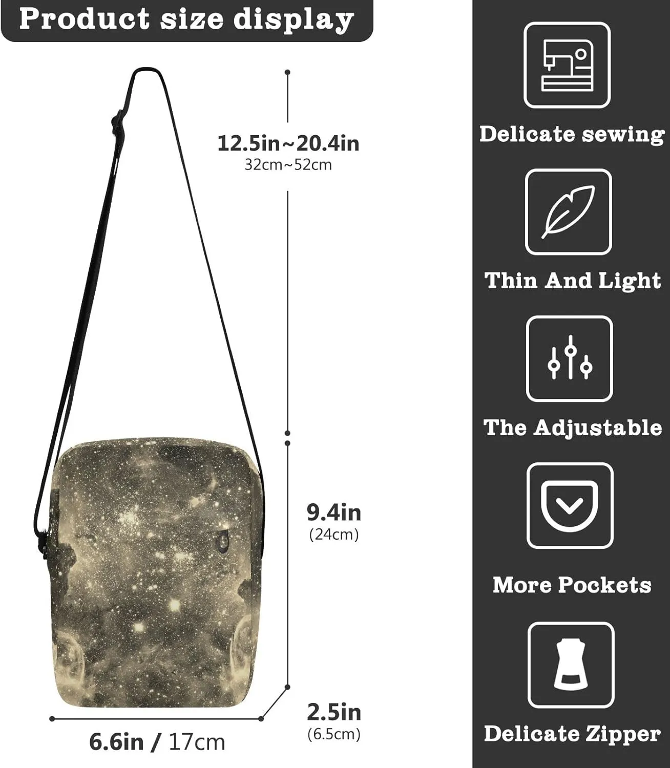 Oyihfvs Messenger Bag, Men's Crossbody Bag, Women's Crossbody Bag with Adjustable Strap