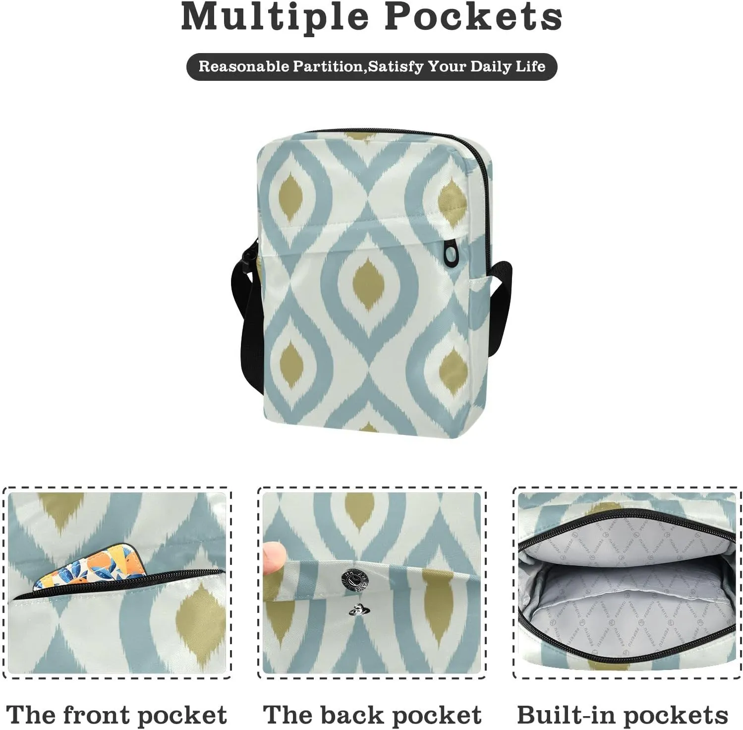 Oyihfvs Messenger Bag, Men's Crossbody Bag, Women's Crossbody Bag with Adjustable Strap