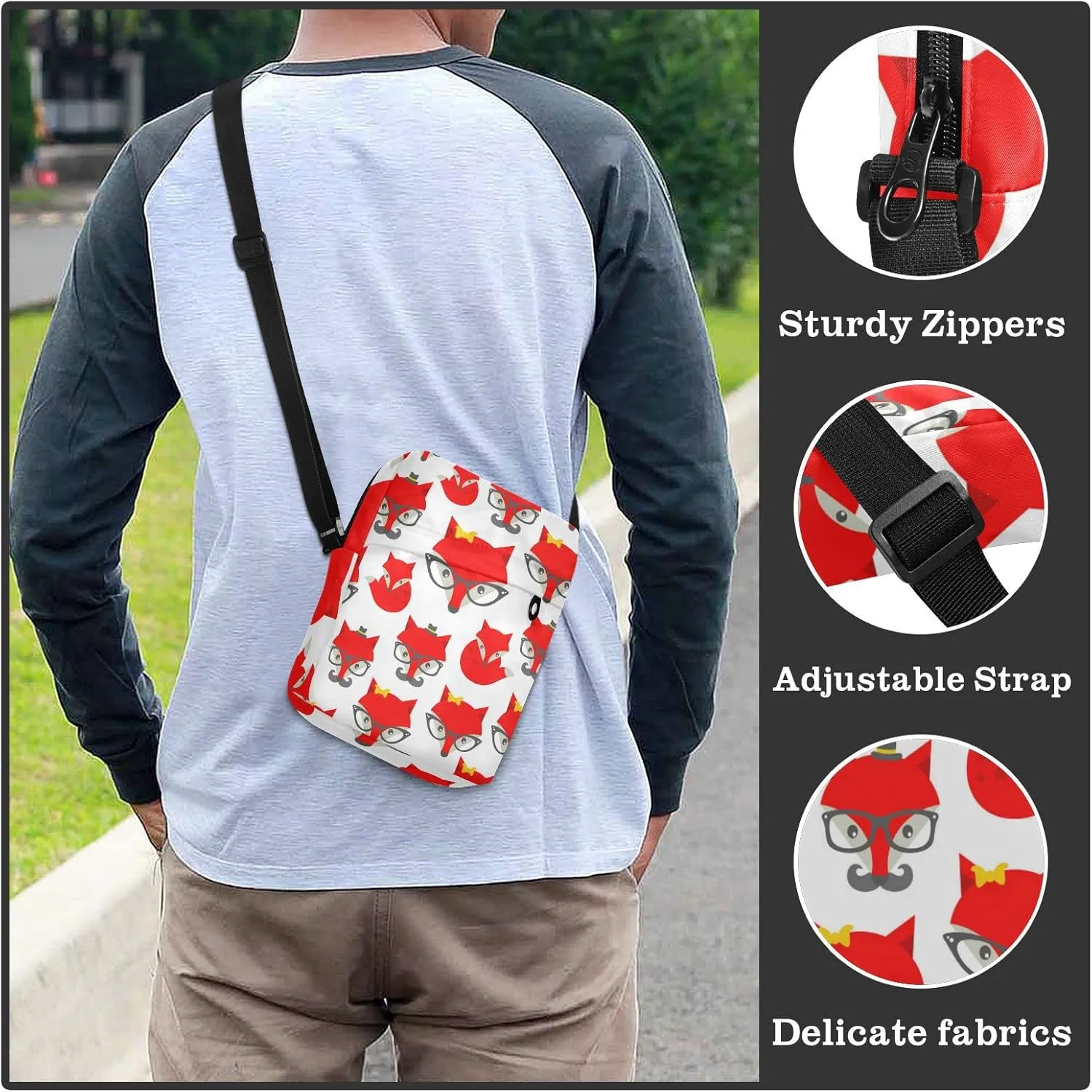 Oyihfvs Messenger Bag, Men's Crossbody Bag, Women's Crossbody Bag with Adjustable Strap