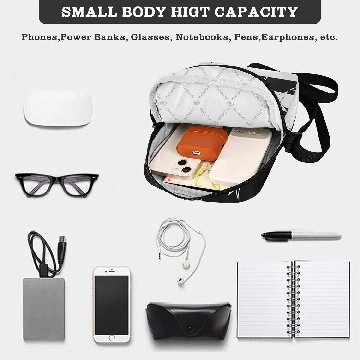 Oyihfvs Messenger Bag, Men's Crossbody Bag, Women's Crossbody Bag with Adjustable Strap