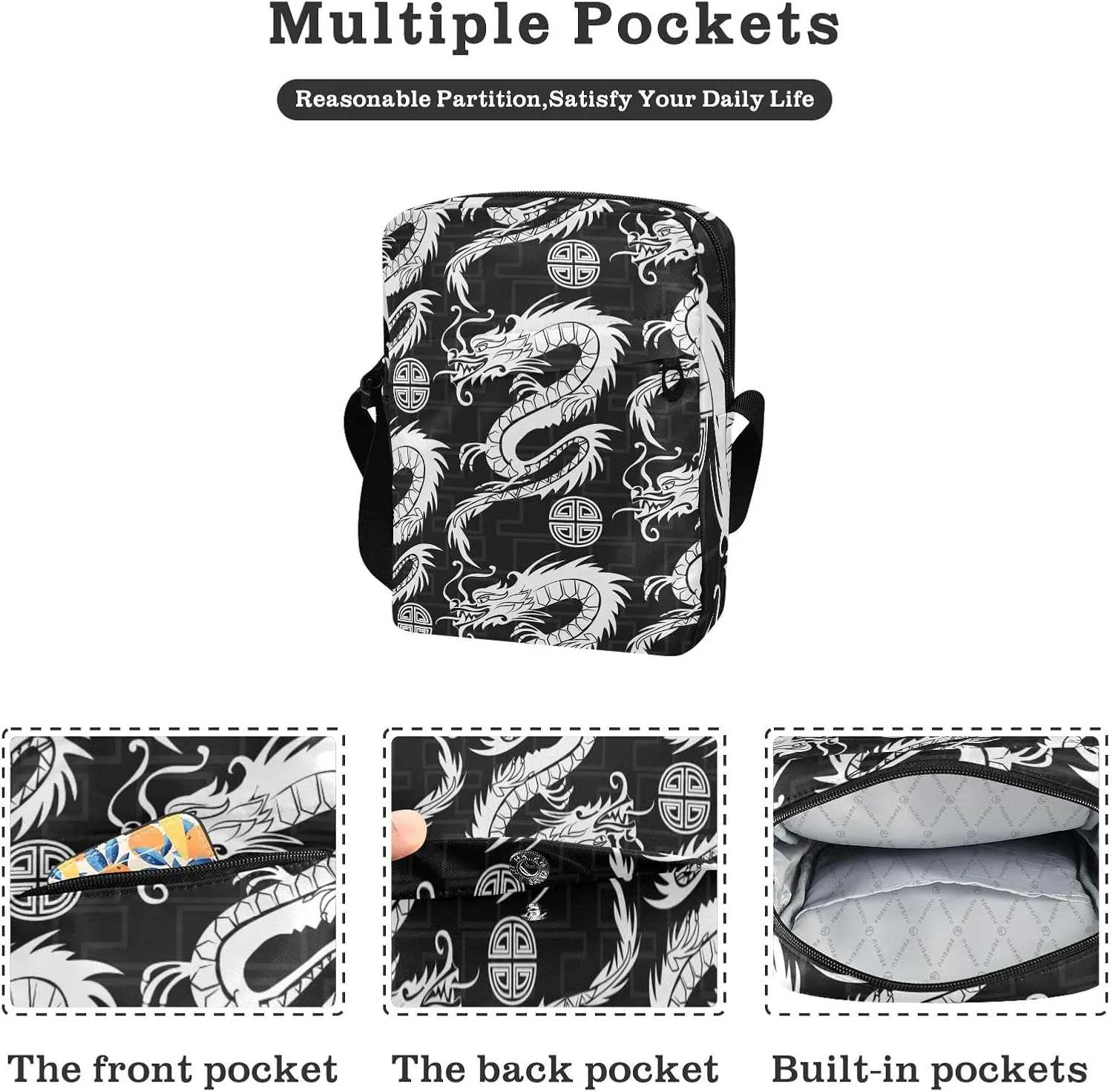 Oyihfvs Messenger Bag, Men's Crossbody Bag, Women's Crossbody Bag with Adjustable Strap