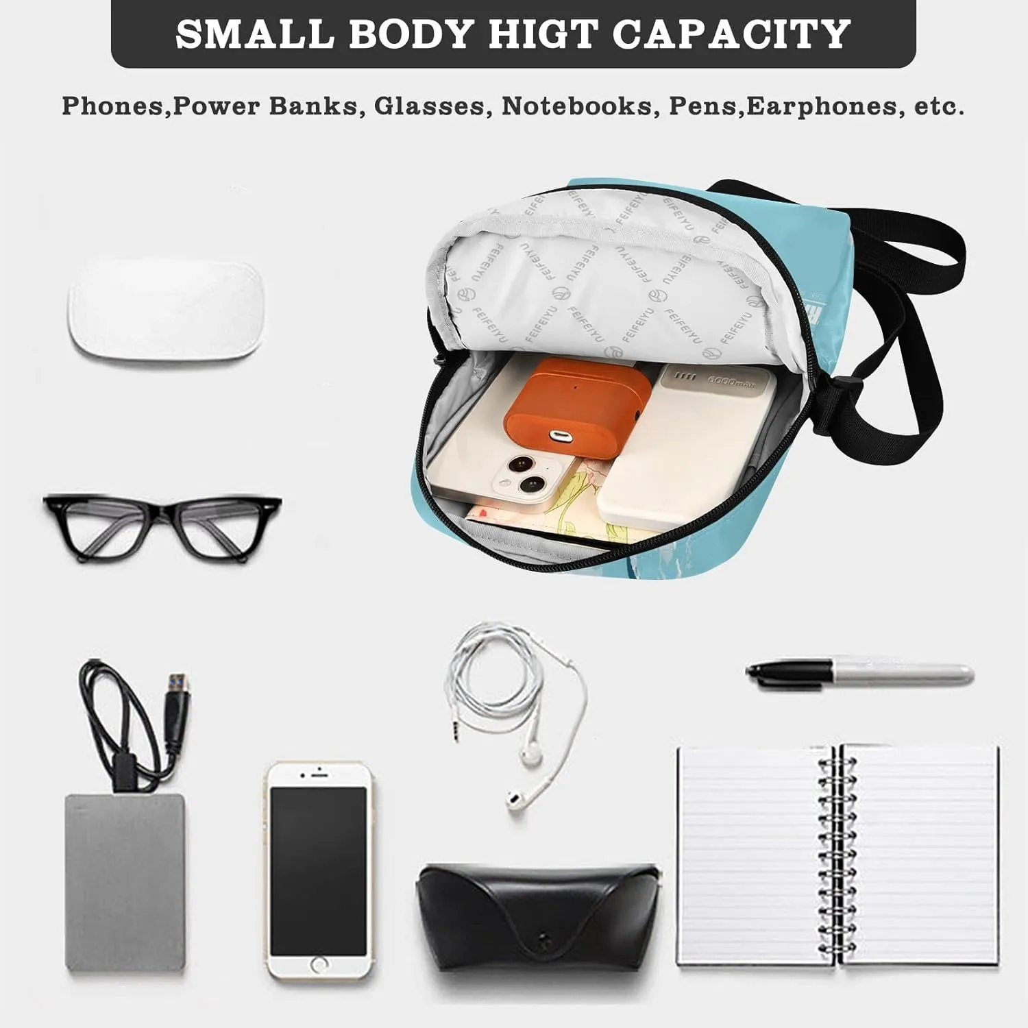 Oyihfvs Messenger Bag, Men's Crossbody Bag, Women's Crossbody Bag with Adjustable Strap