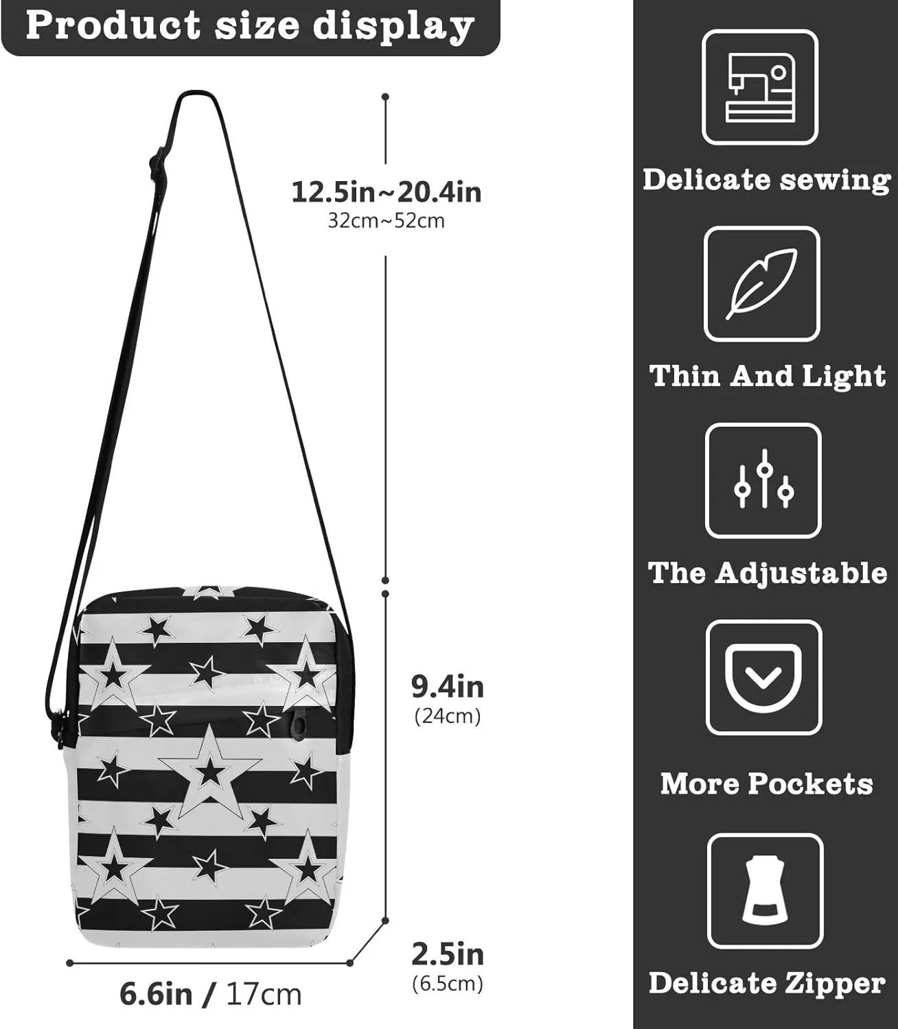 Oyihfvs Messenger Bag, Men's Crossbody Bag, Women's Crossbody Bag with Adjustable Strap