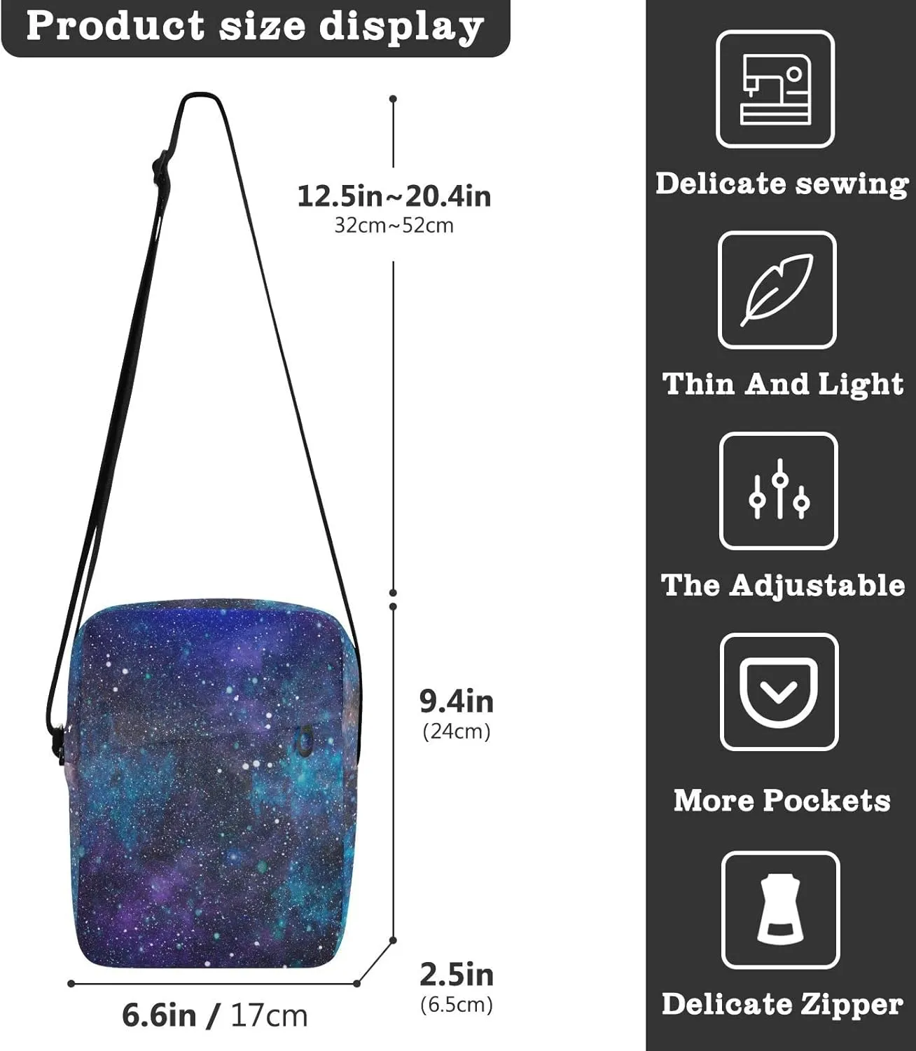 Oyihfvs Messenger Bag, Men's Crossbody Bag, Women's Crossbody Bag with Adjustable Strap