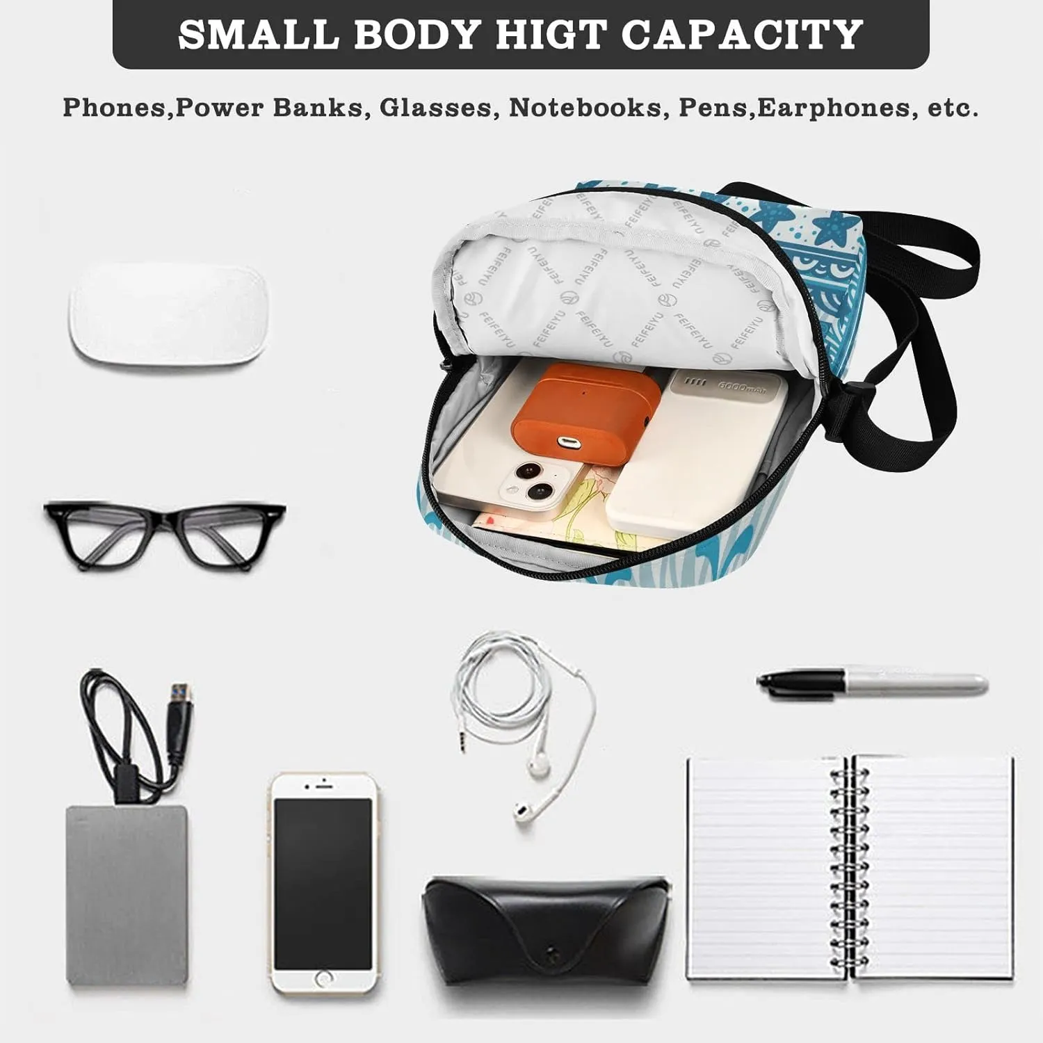 Oyihfvs Messenger Bag, Men's Crossbody Bag, Women's Crossbody Bag with Adjustable Strap