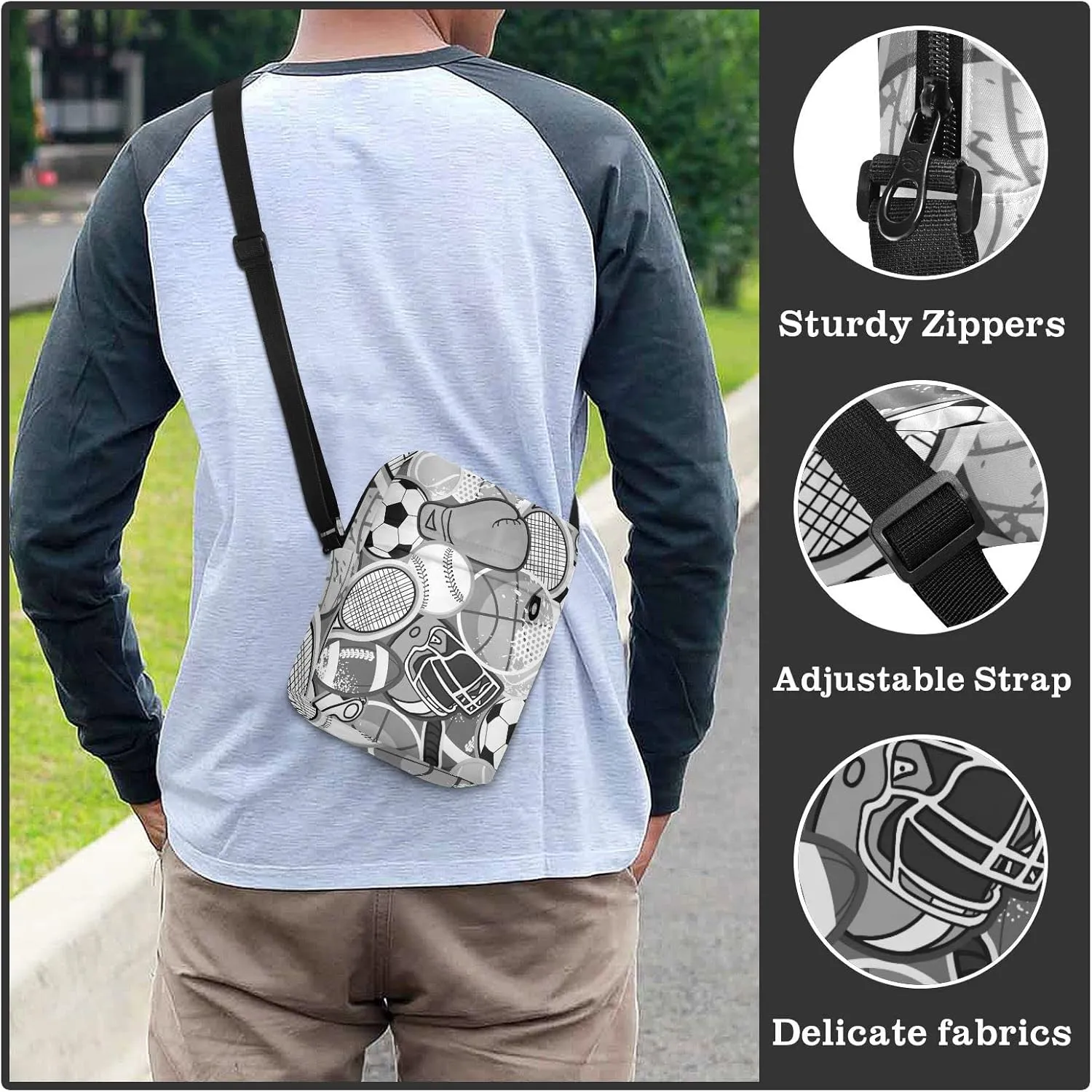 Oyihfvs Messenger Bag, Men's Crossbody Bag, Women's Crossbody Bag with Adjustable Strap