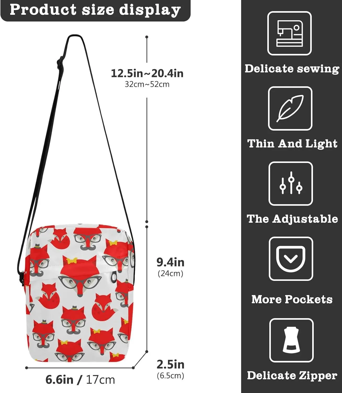 Oyihfvs Messenger Bag, Men's Crossbody Bag, Women's Crossbody Bag with Adjustable Strap