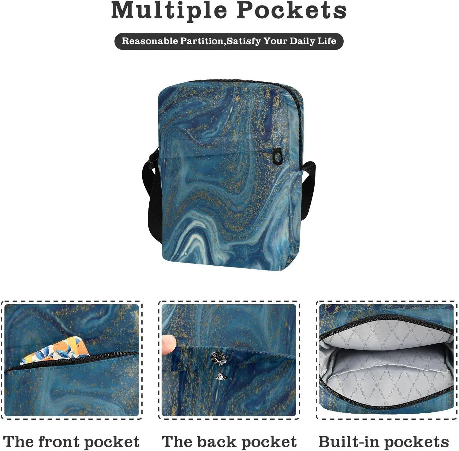 Oyihfvs Messenger Bag, Men's Crossbody Bag, Women's Crossbody Bag with Adjustable Strap