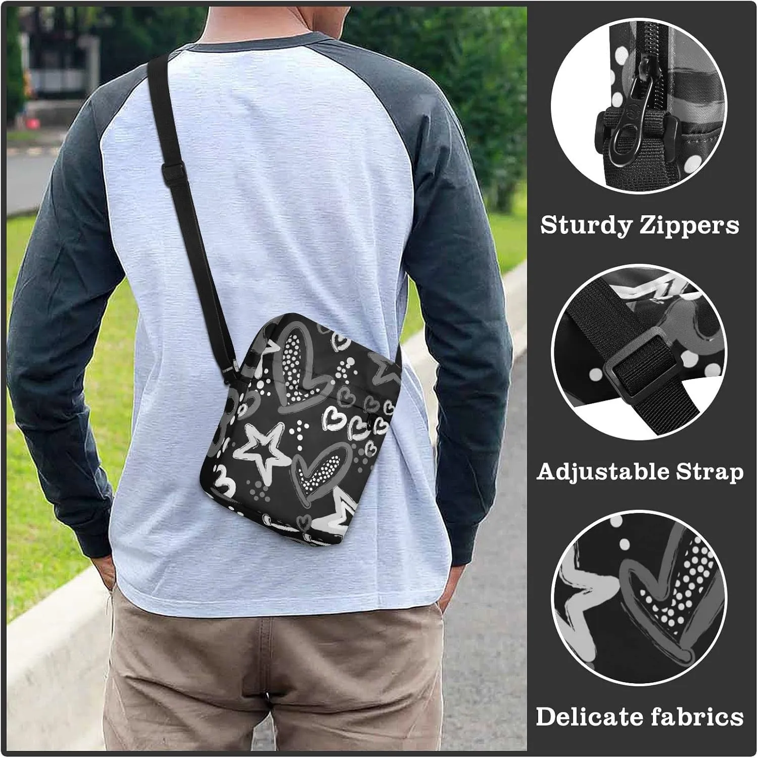 Oyihfvs Messenger Bag, Men's Crossbody Bag, Women's Crossbody Bag with Adjustable Strap