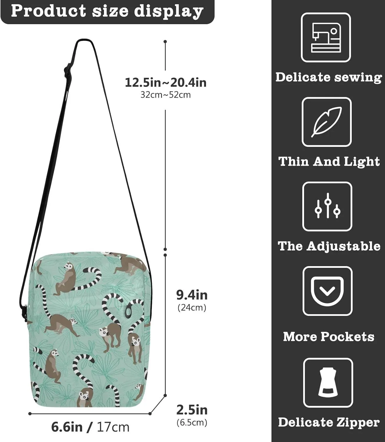 Oyihfvs Messenger Bag, Men's Crossbody Bag, Women's Crossbody Bag with Adjustable Strap