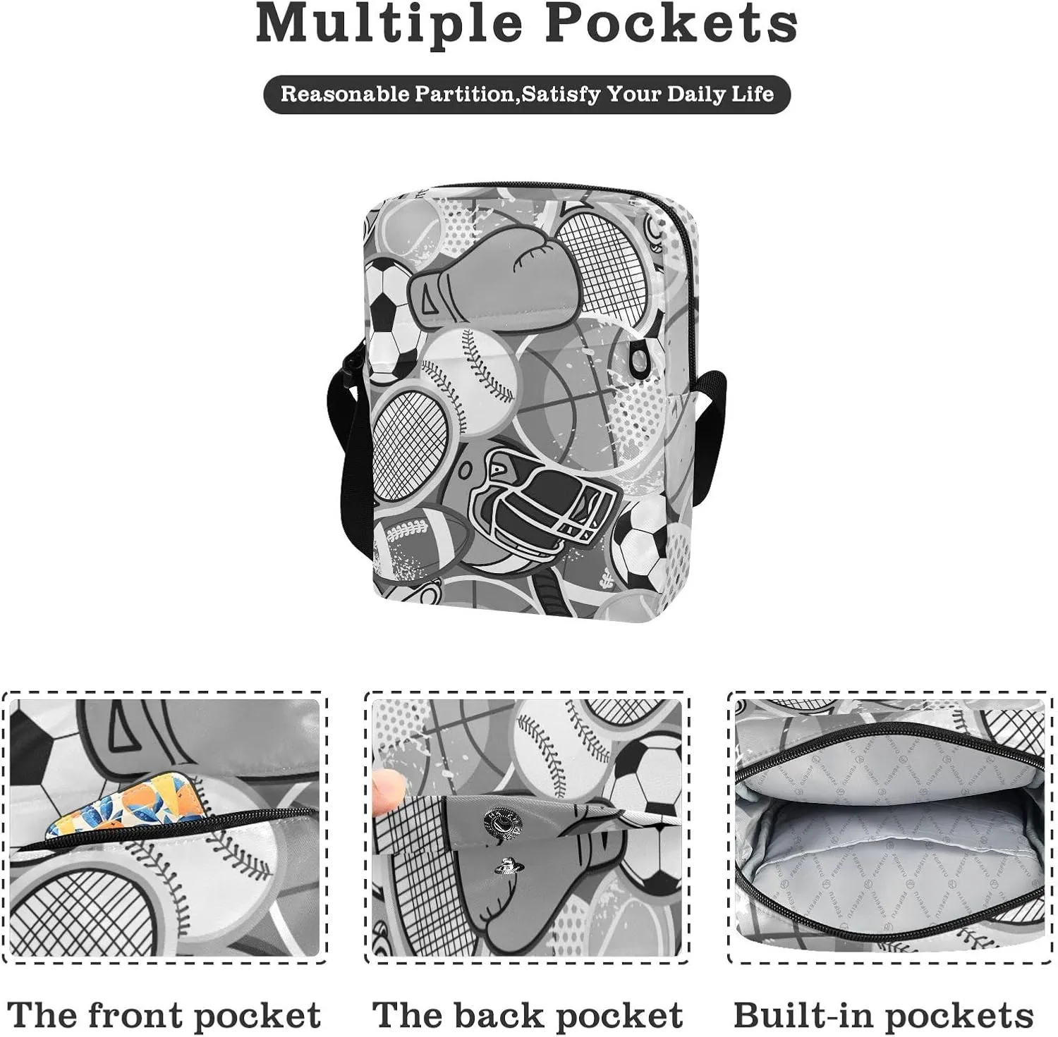 Oyihfvs Messenger Bag, Men's Crossbody Bag, Women's Crossbody Bag with Adjustable Strap
