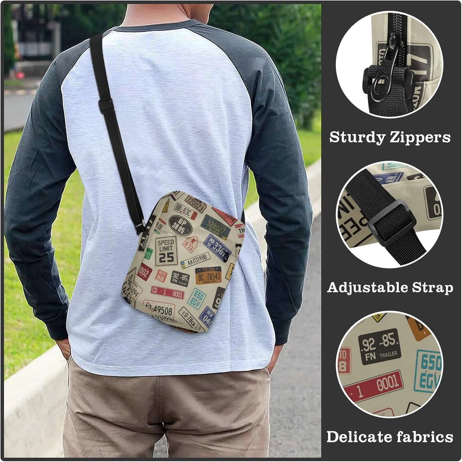 Oyihfvs Messenger Bag, Men's Crossbody Bag, Women's Crossbody Bag with Adjustable Strap