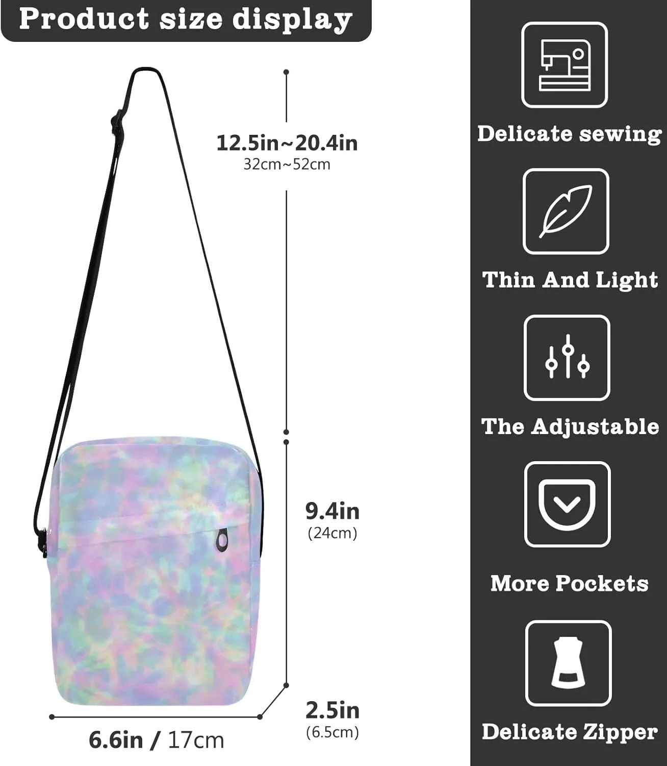 Oyihfvs Messenger Bag, Men's Crossbody Bag, Women's Crossbody Bag with Adjustable Strap