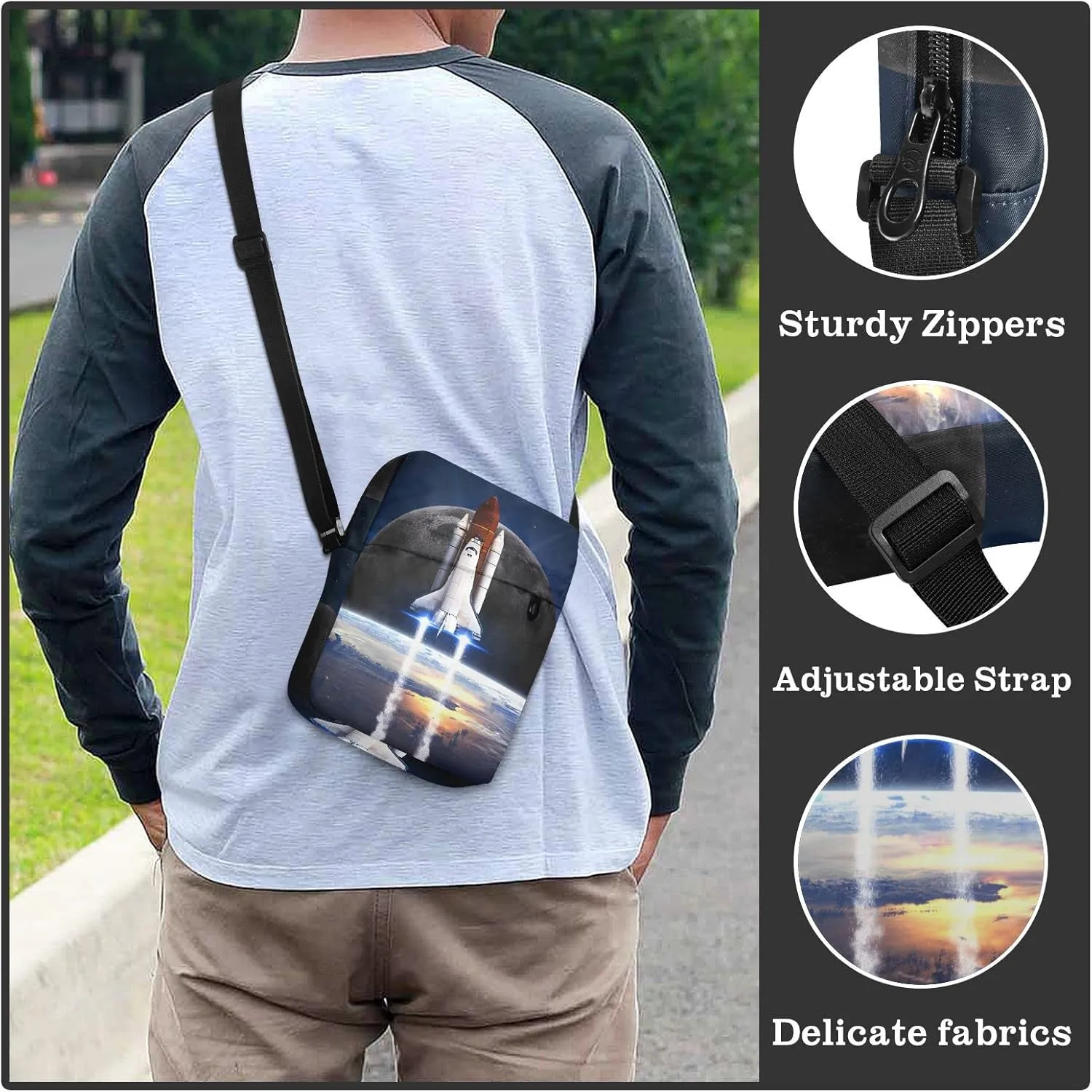 Oyihfvs Messenger Bag, Men's Crossbody Bag, Women's Crossbody Bag with Adjustable Strap