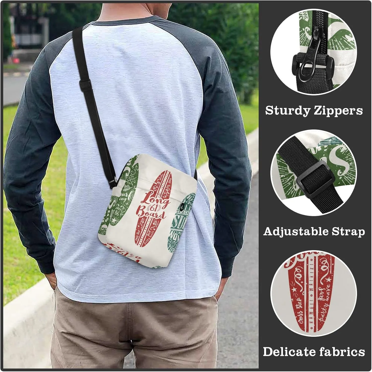 Oyihfvs Messenger Bag, Men's Crossbody Bag, Women's Crossbody Bag with Adjustable Strap