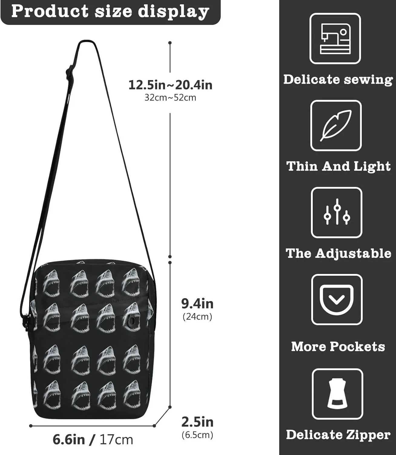 Oyihfvs Messenger Bag, Men's Crossbody Bag, Women's Crossbody Bag with Adjustable Strap