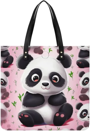 Panda Star Tote Bag Durable Water-Resistant Handbags Lightweight Tote for Travel Work Book