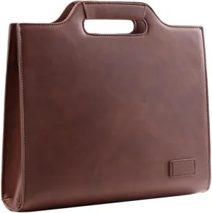 PartyKindom Mens Satchel for Business Vintage Briefcase Comfortable Strap Material for College Students and Professionals
