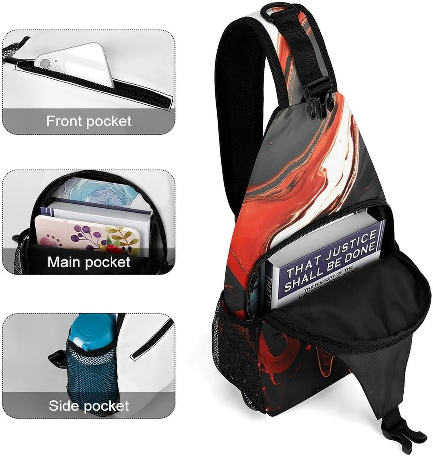 Pastel Color Smiley Face Sling Bag Lightweight Crossbody Chest Pack Travel Shoulder Bag with Adjustable Strap