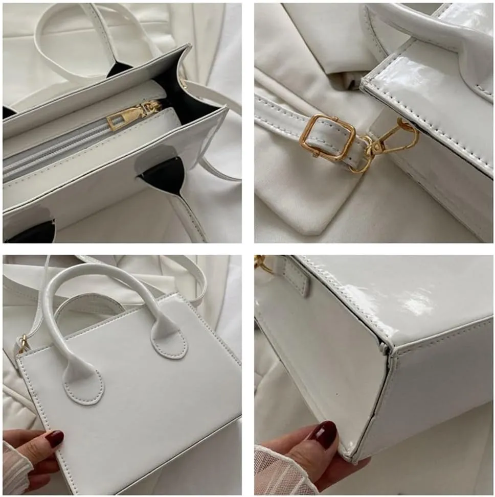Patent Leather Handbag Shinny Clutch Purse Mini Shoulder Bag Evening Purse for Women