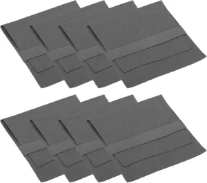 PATIKIL 10x10cm Jewelry Pouches with Band, 8 Pack Microfiber Portable Soft Storage Bags Packaging for Necklace Bracelet Earring Watch Rings Brooch, Dark Grey