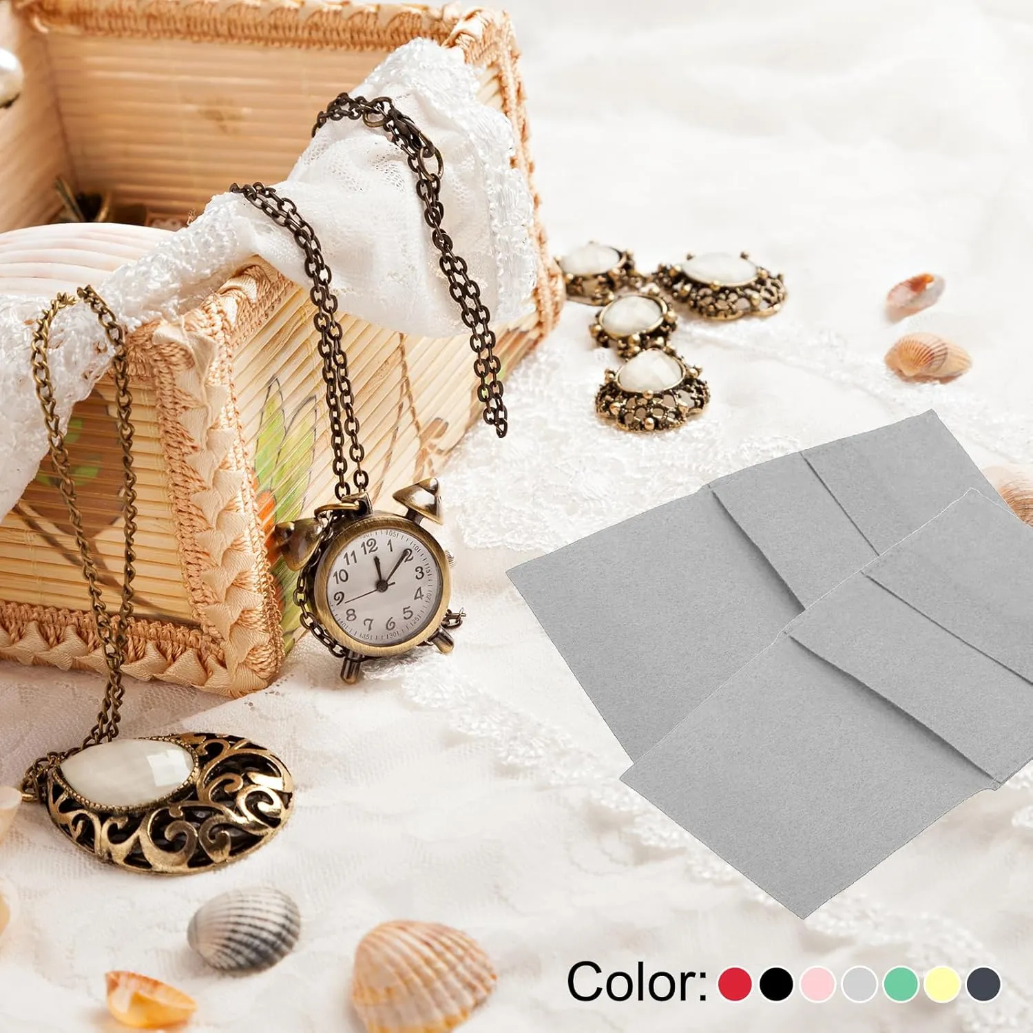 PATIKIL 10x10cm Jewelry Pouches with Band, 8 Pack Microfiber Portable Soft Storage Bags Packaging for Necklace Bracelet Earring Watch Rings Brooch, Dark Grey