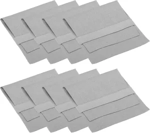 PATIKIL 10x10cm Jewelry Pouches with Band, 8 Pack Microfiber Portable Soft Storage Bags Packaging for Necklace Bracelet Earring Watch Rings Brooch, Light Grey