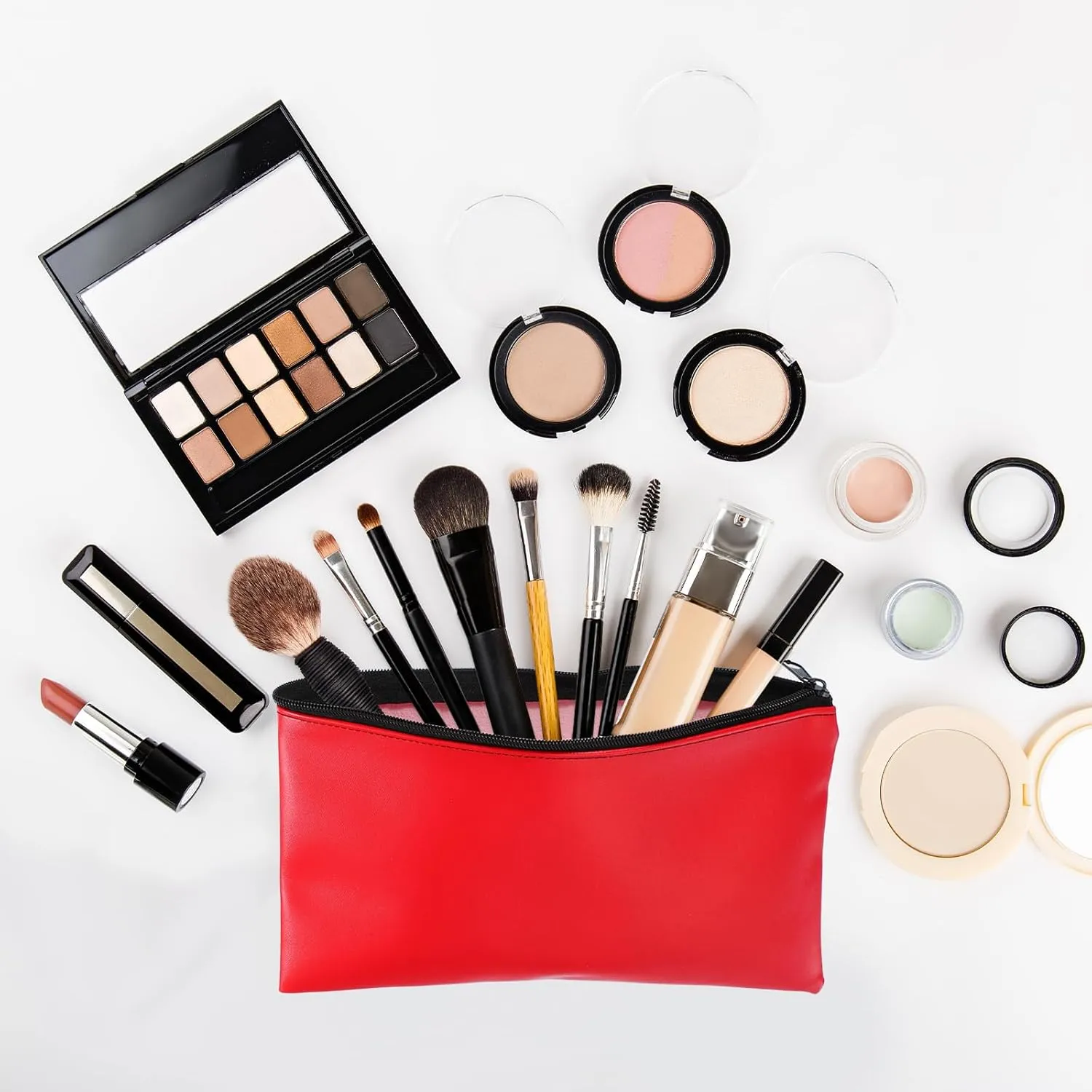 PATIKIL 11"x 6" Bank Deposit Bag, 8Pcs Money Bag Bank Bag Security Money Pouch Receipt Holder for Tickets Coin Makeup Cosmetics Bills, Bright Red