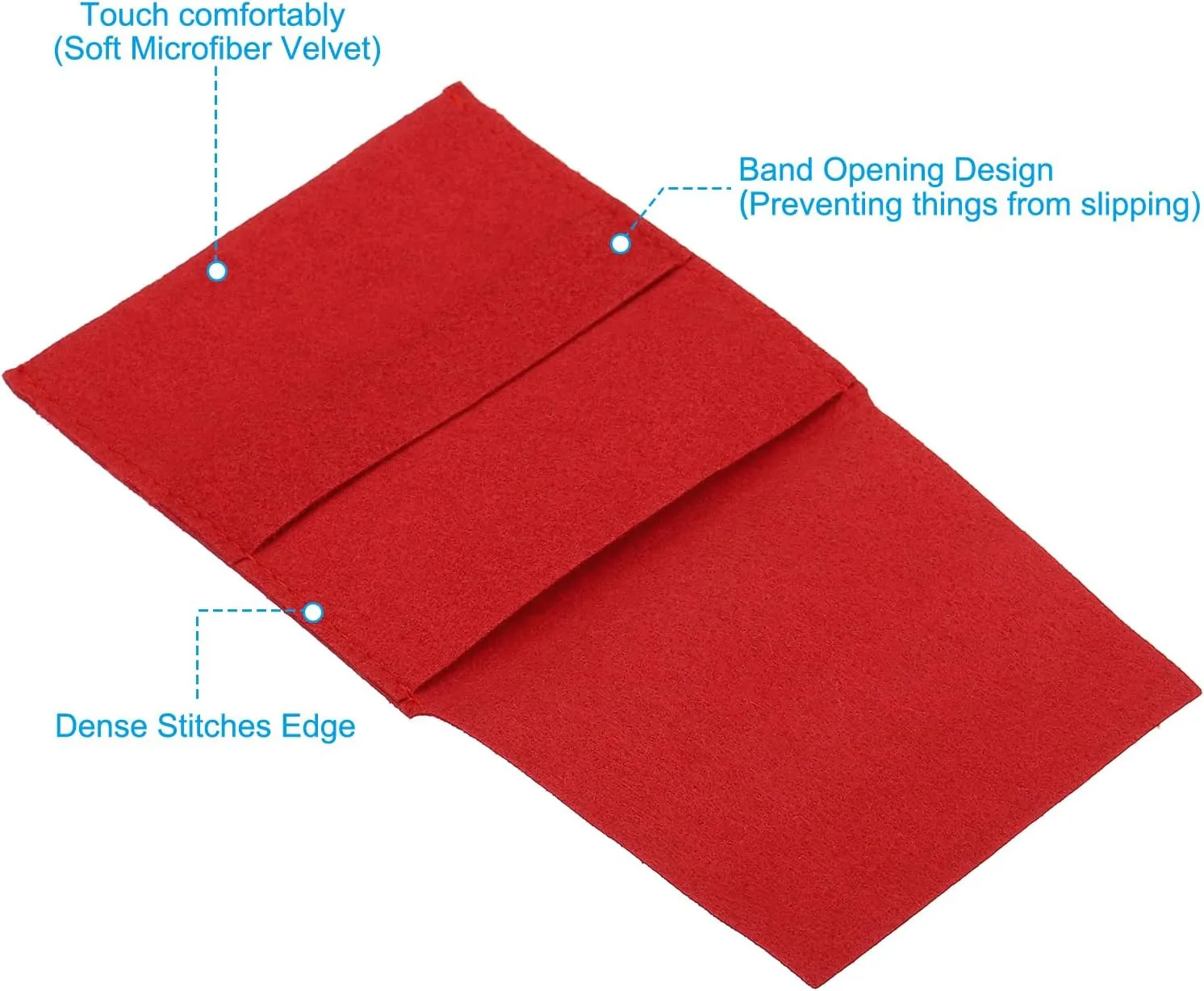 PATIKIL 8x8cm Jewelry Pouches with Band, 16 Pack Microfiber Portable Soft Storage Bags Packaging for Necklace Bracelet Earring Watch Rings Brooch, Red