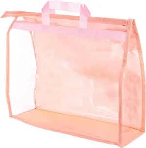 PATIKIL Handbag Dust Bags, Clear Purse Storage Organizer L Size PVC Dustproof Handbag Cover Transparent Purse Protector for Closet Rack Wardrobe, Pink