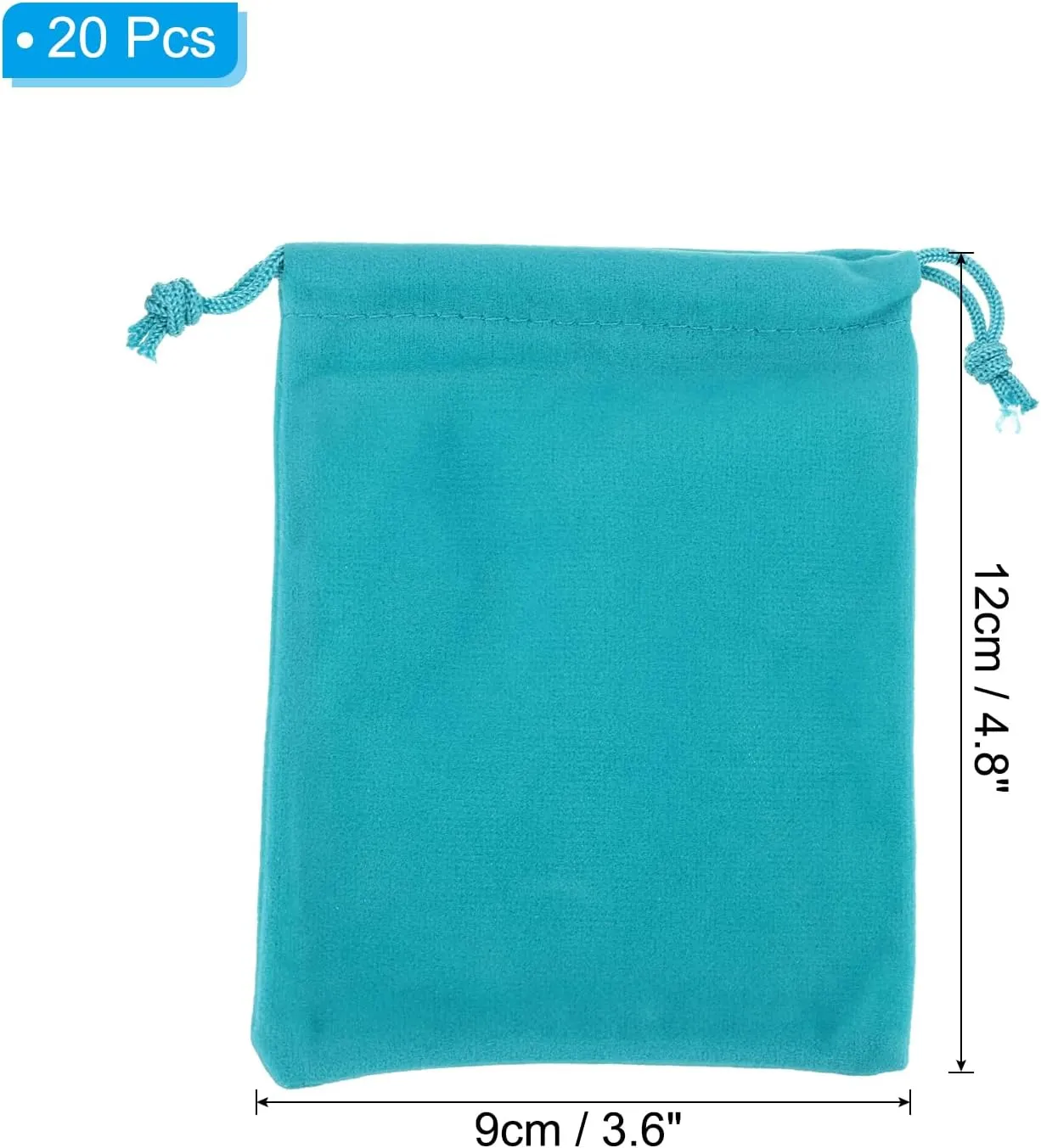 PATIKIL Velvet Gift Bags, 20 Pack 4 x 4.8 Inch Velvet Drawstring Jewelry Pouches Mini Gift Packaging Bag for Wedding Favor Party Birthday Festivals, Peacock Blue