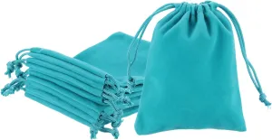 PATIKIL Velvet Gift Bags, 20 Pack 4 x 4.8 Inch Velvet Drawstring Jewelry Pouches Mini Gift Packaging Bag for Wedding Favor Party Birthday Festivals, Peacock Blue