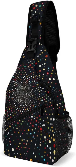 Peach Pot Pattern Sling Bag Lightweight Crossbody Chest Pack Travel Shoulder Bag with Adjustable Strap