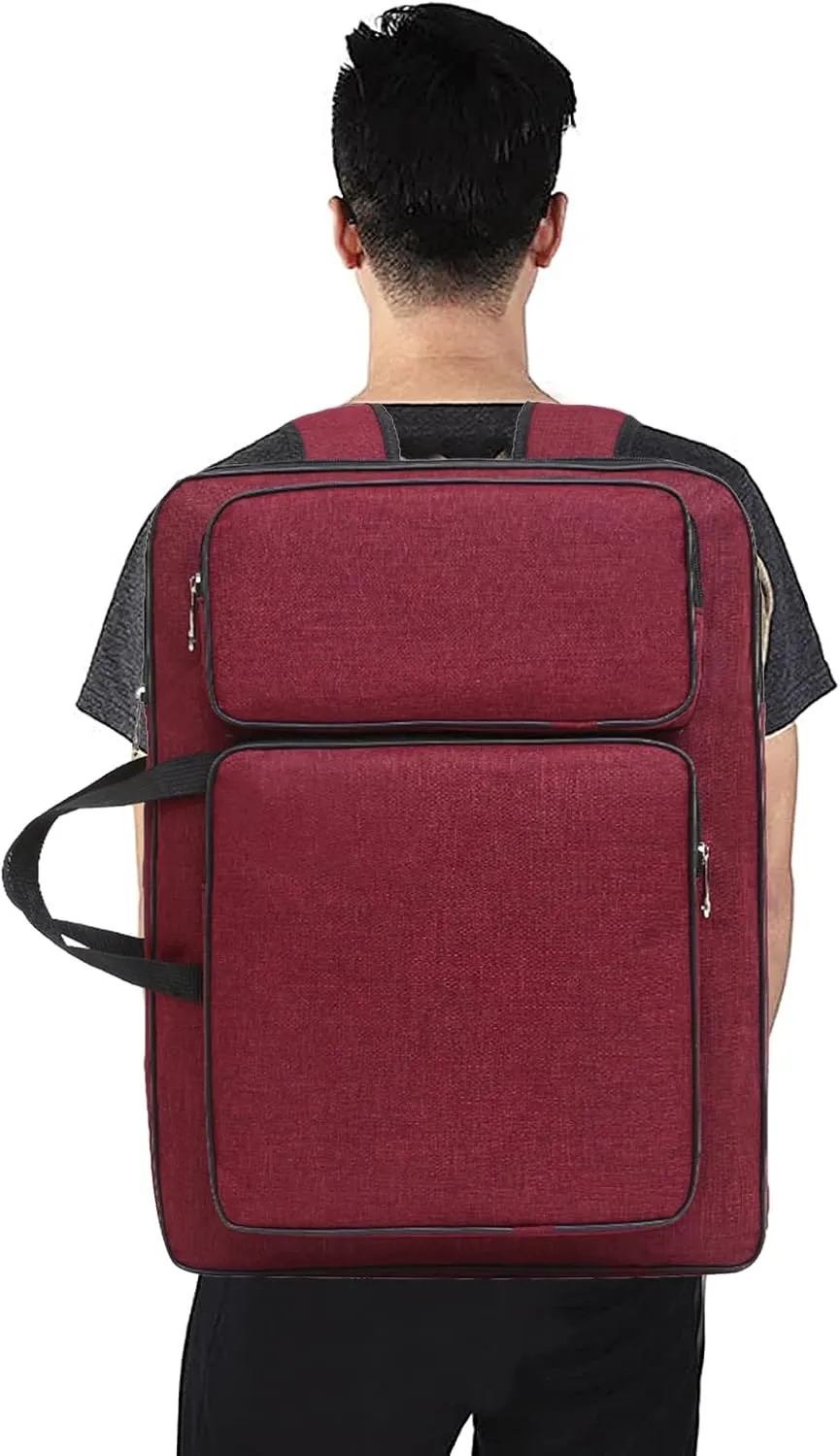 PENINSULA LOVE 8K Art Portfolio Carry Bag Waterproof Artist Portfolio Case Portable Artist Tote Bag Adjustable Art Supplies Storage Backpack Canvas Carrying Case with Tote for Men Women