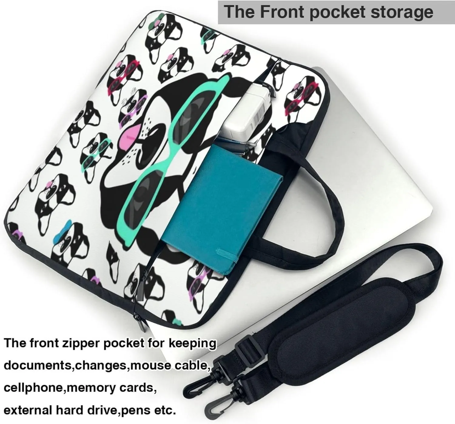 Pentagram Demon Goat Head Laptop Shoulder Bag ​for Men Women, Computer Carrying Case Messenger Bag with Strap