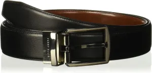 Perry Ellis Men's Portfolio Hi-lo Reversible Dress Belt, Matte Leather Blend, Stitched, 1.5” Width (Available in Big & Tall)