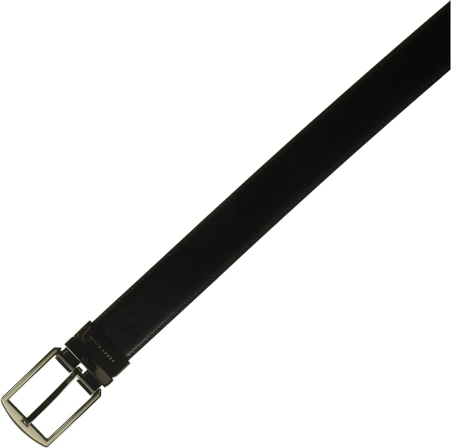 Perry Ellis Men's Portfolio Hi-lo Reversible Dress Belt, Matte Leather Blend, Stitched, 1.5” Width (Available in Big & Tall)