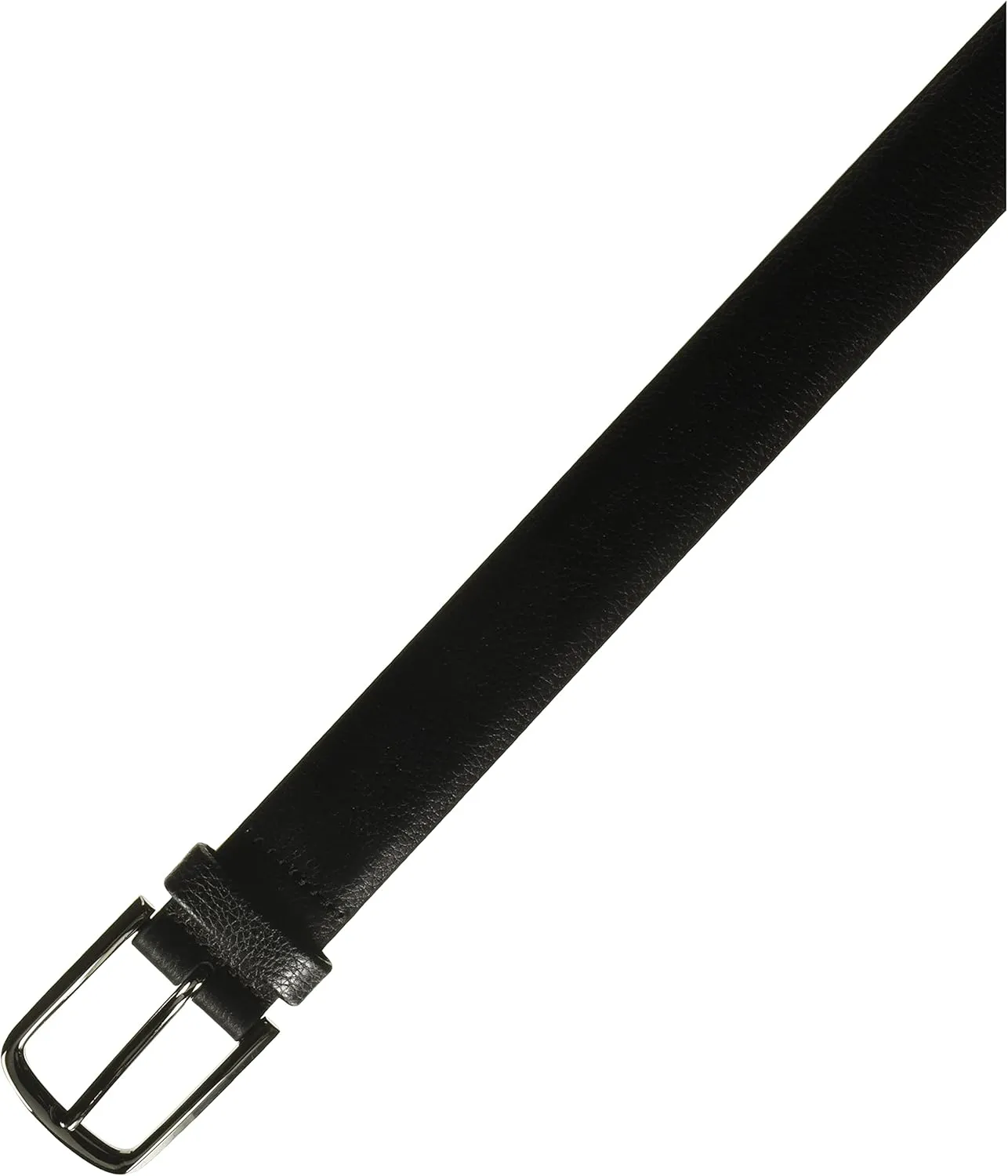 Perry Ellis Men's Portfolio Park Ave 100% Leather Dress Belt with Burnished Edges, Silver Prong Buckle, Textured & Durable