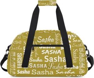 Personalized Cheer Bag, Name Dance Bag Gymnastics Bags, Custom Sport Duffel Gym Bags Travel Overnight Weekender Bags, Brown Ballet Bags
