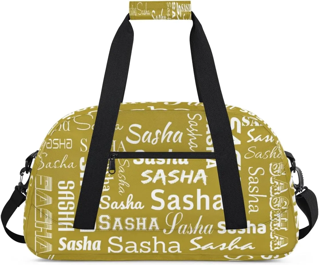 Personalized Cheer Bag, Name Dance Bag Gymnastics Bags, Custom Sport Duffel Gym Bags Travel Overnight Weekender Bags, Brown Ballet Bags
